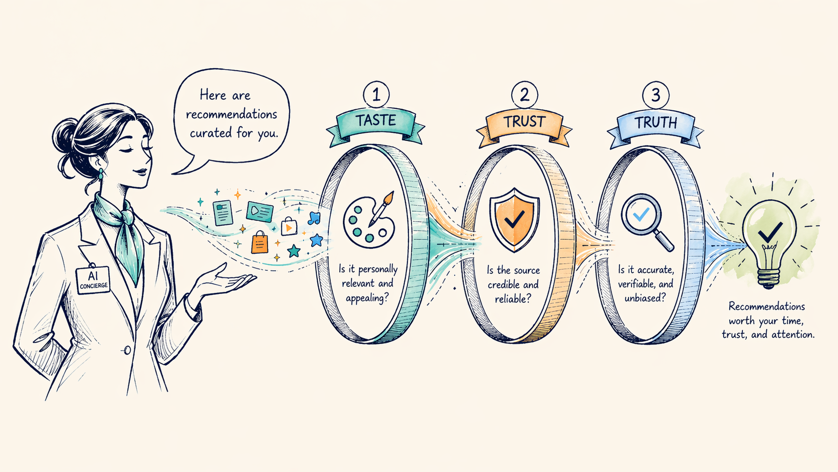 Taste, Trust, and Truth: How to Evaluate AI-Powered Discovery