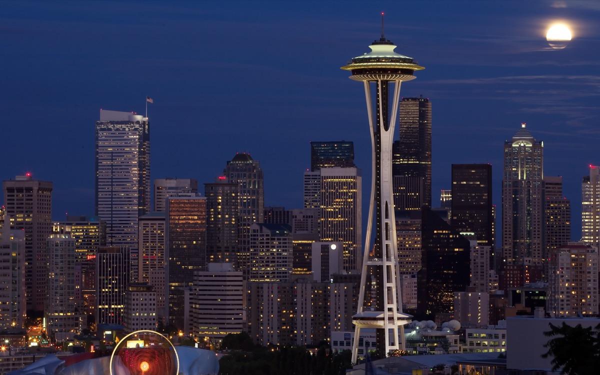 Space Needle Moonrise